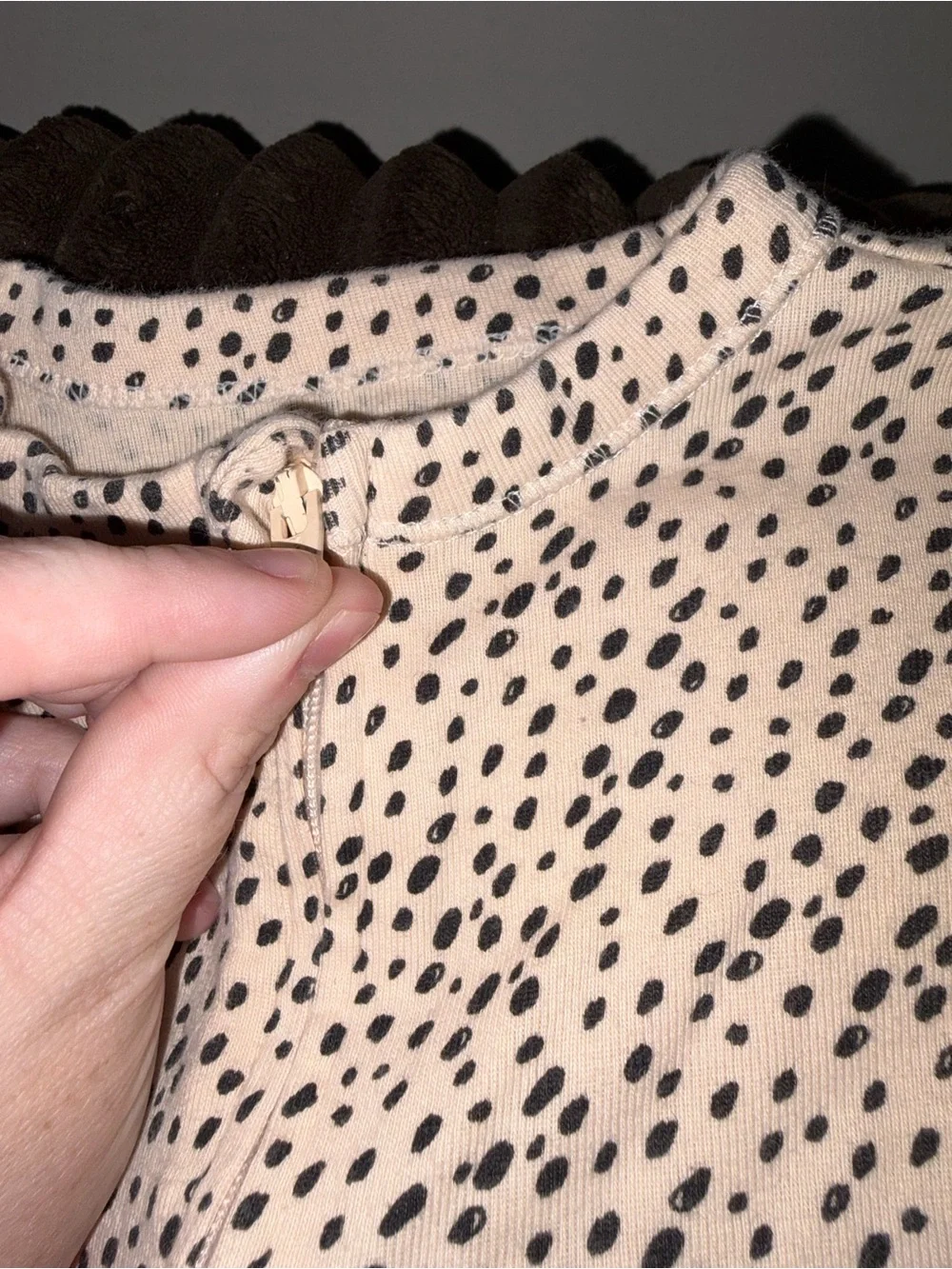Neutral Cheetah Print Long Sleeve Baby One-Piece